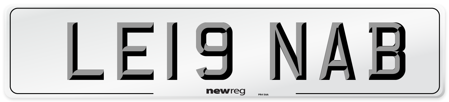 LE19 NAB Number Plate from New Reg